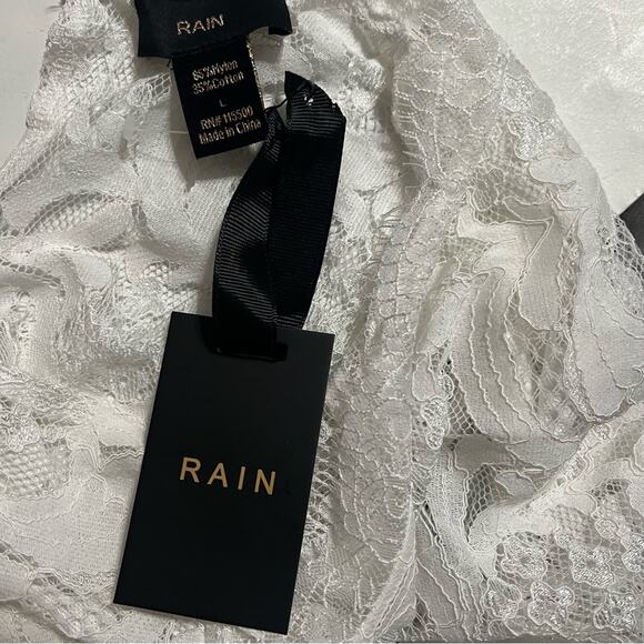 Rain White Lace Blouse Size Large - Picture 4 of 5